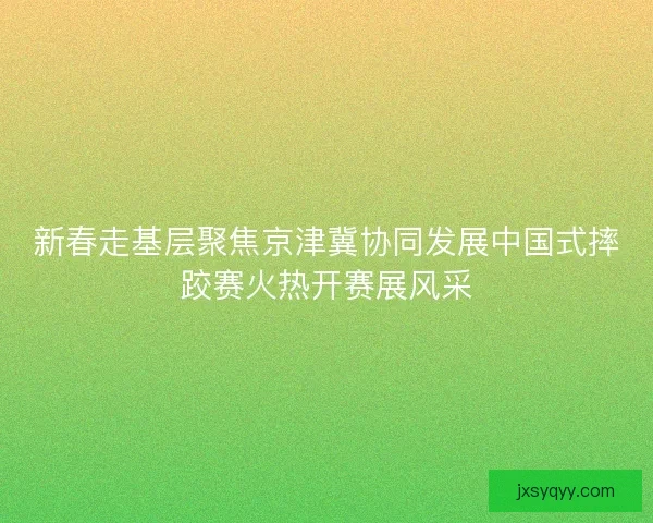 新春走基层聚焦京津冀协同发展中国式摔跤赛火热开赛展风采